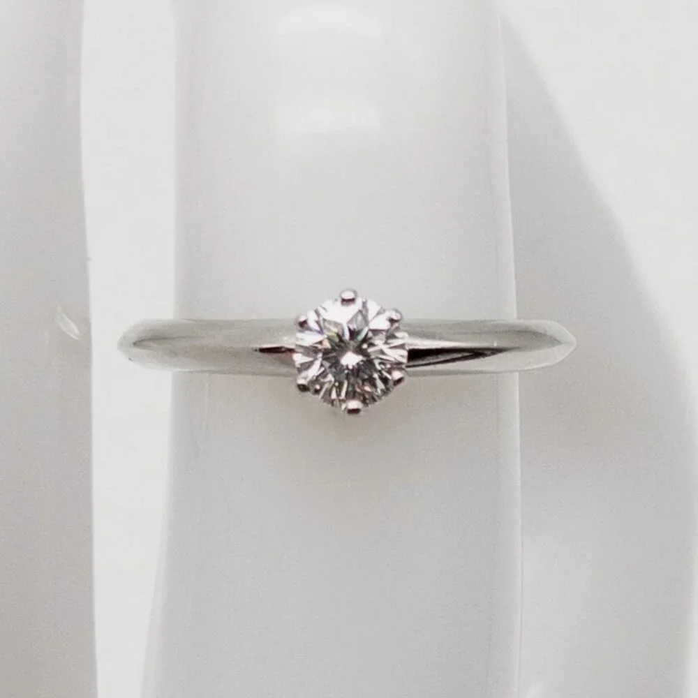 Tiffany & Co .32ct FLAWLESS Round Diamond Platinum Wedding Ring